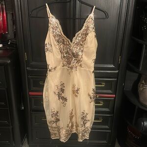 Beautiful rose gold sequence, party dress